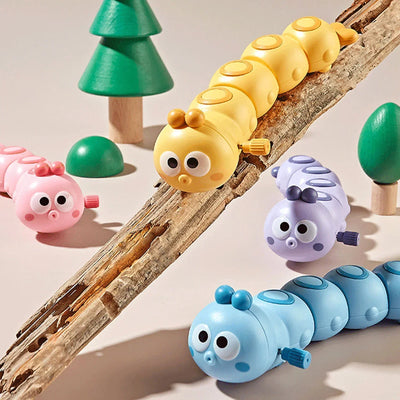 Cartoon Clockwork Caterpillar Crawling Toys Parent Child Interactive Cute Animal Baby Wind Up Toy for Kids Funny Gift