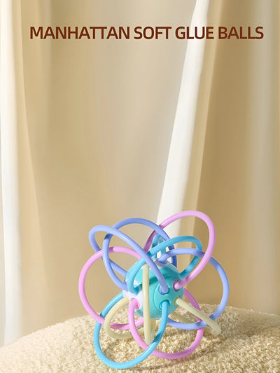 Manhattan square golfer grips teether grinding ball educational toy ball