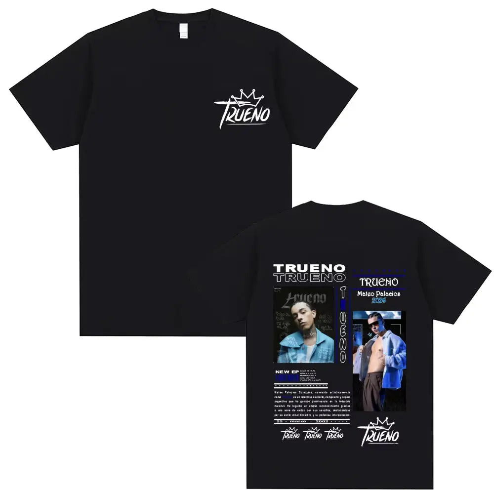 Rapper Trueno Album Tour Merch T-shirt Men Women Clothes Fashion Short Sleeve Tee Shirt Streetwear Cotton Loose T-shirts Unisex