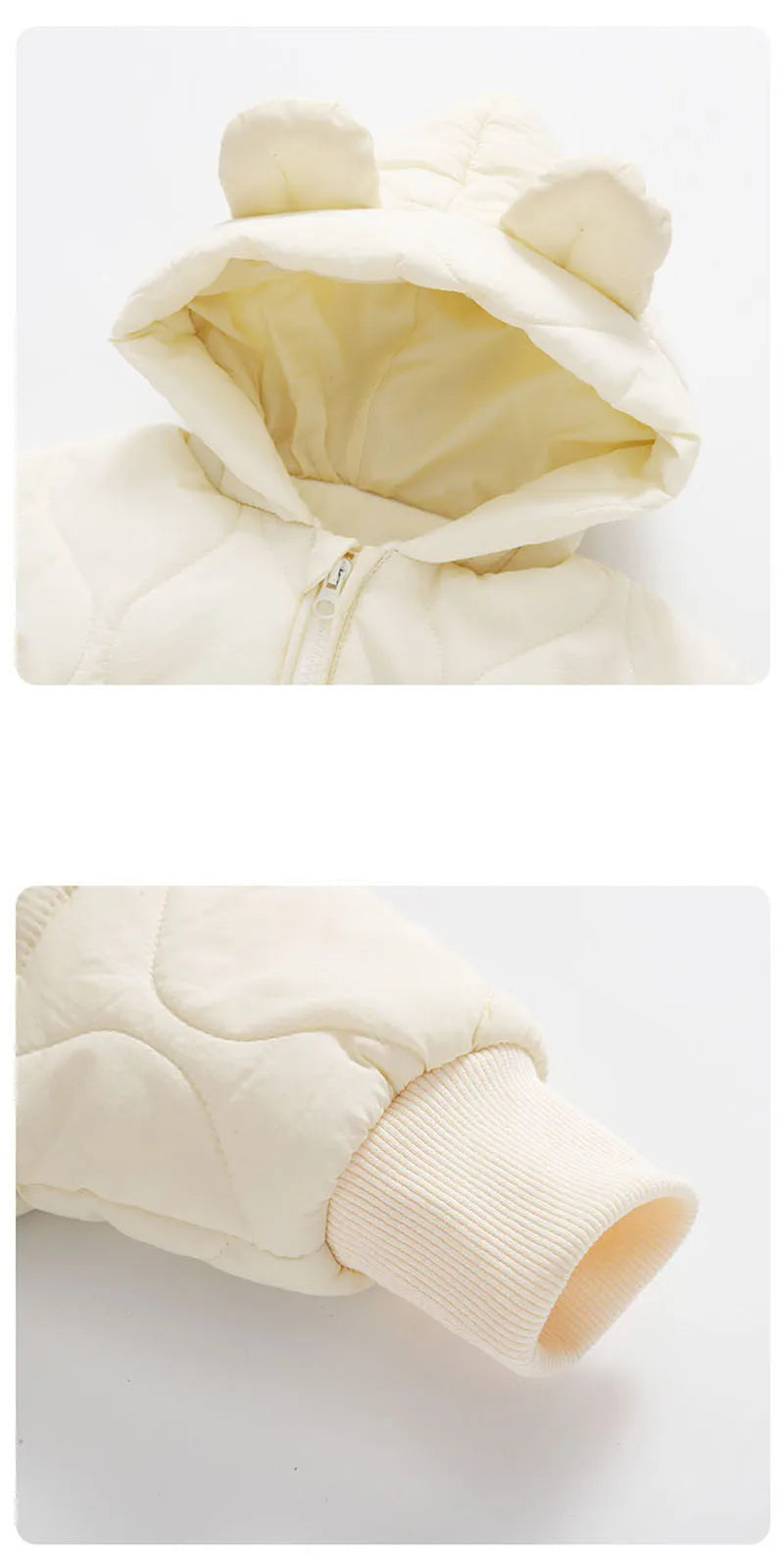 ﻿ Winter Baby Outwear Clothing Fur Lining Warm Toddler Girl's Boy's Rompers Cartoon Bear Infant Jumpsuit