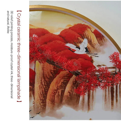 GISELLE Modern Picture Wall Light LED Chinese Creative Landscape Pine Mural Lamp For Home Living Room Study Bedroom Decor