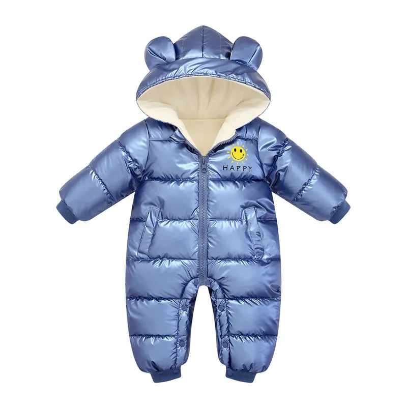 2025 Baby Winter Snowsuit Plus Velvet Waterproof No-wash Baby Boy Jumpsuit Newborn Romper Baby Girl Overalls Infant Coat Clothes