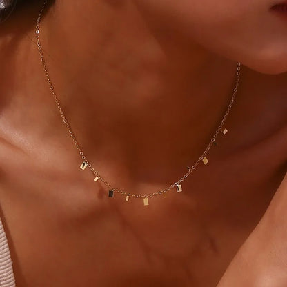 316L Stainless Steel Simple Fashion Zircon Waterdrop Pendant Necklace for Women Trendy Waterproff Chain Neck Party Jewelry Gifts