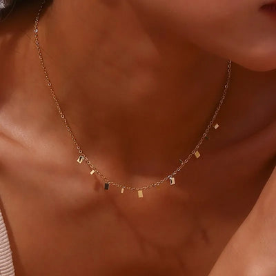 316L Stainless Steel Simple Fashion Zircon Waterdrop Pendant Necklace for Women Trendy Waterproff Chain Neck Party Jewelry Gifts