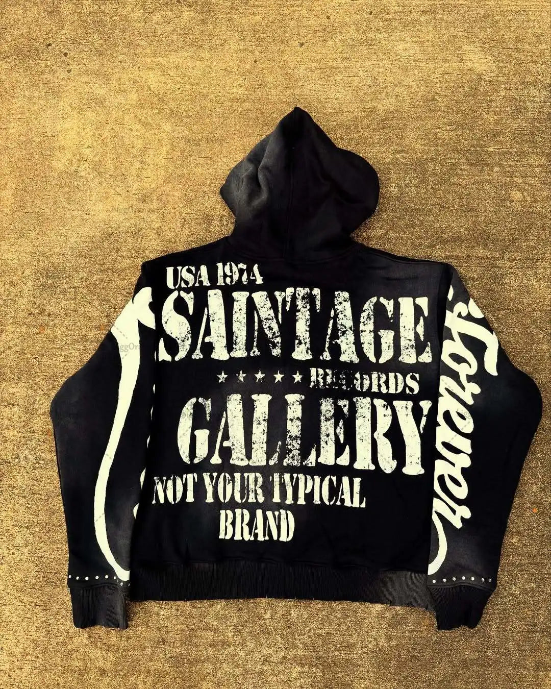 Casual Fashion Harajuku Letter Print Oversized Zipper Hoodie Men Y2K 2025 New American Hip-hop Rock Retro Loose Sweatshirt Women