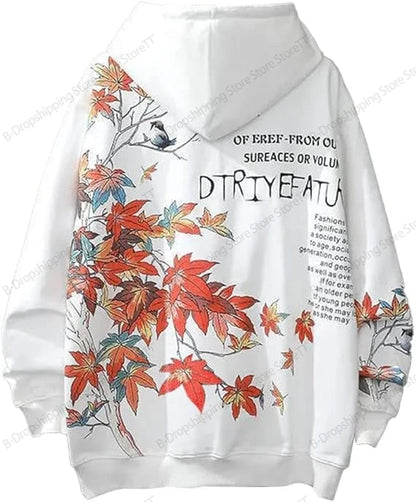 Japanese Style Dragon 3d Print Hoodie Men Women Fashion Full Sleeve Oversized Hoodies Sweatshirt Men Clothes Floral Tracksuit