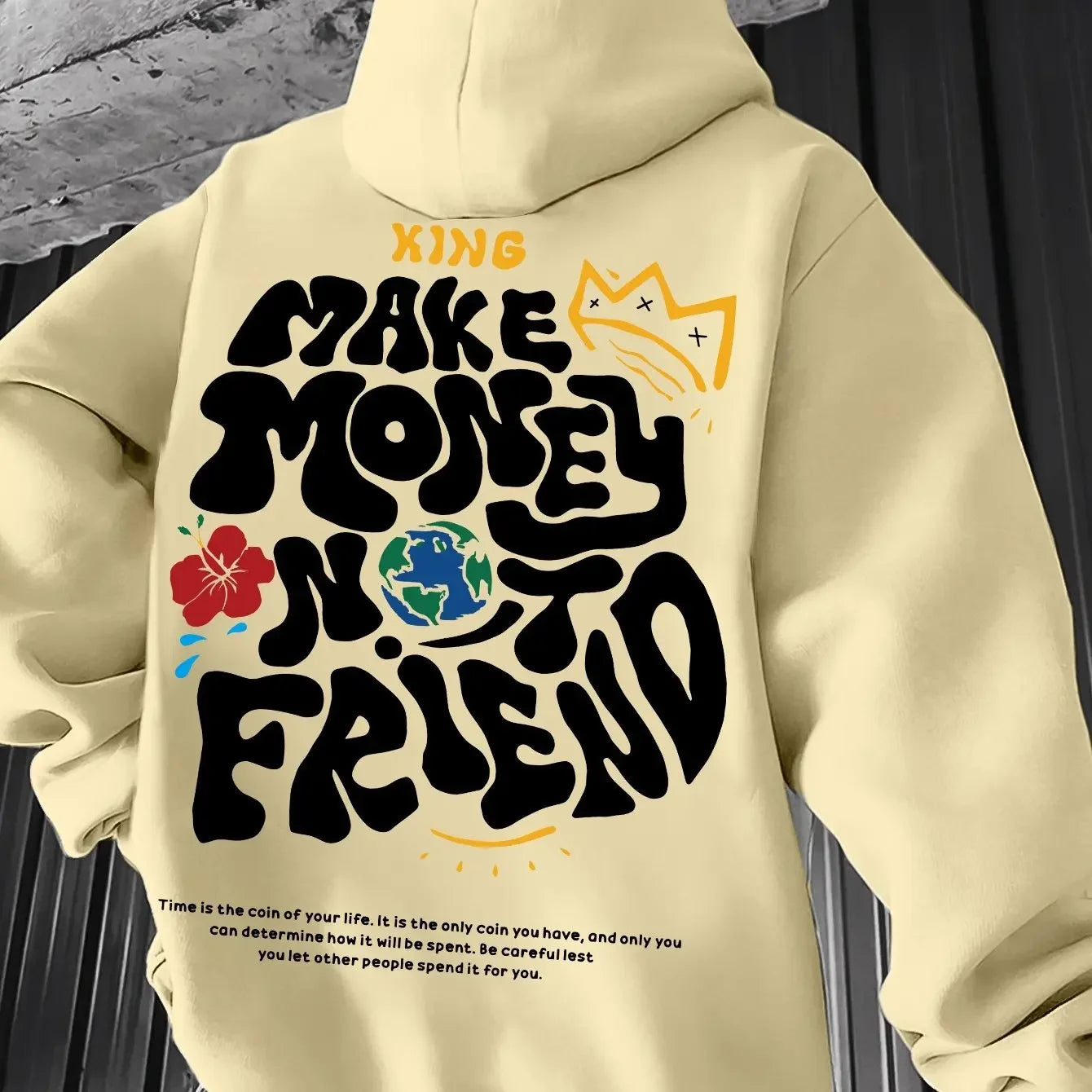 2025  Men's Casual Hoodie, Spring/Autumn Fashion, Geometric Pattern, Knit Fabric, Regular Fit, Polyester, Stretchy, Crew Neck