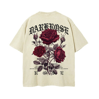 Red Roses Wrapped In Ribbons Printing Clothes Men Cotton Breathable Tee Clothes Oversized Casual Loose T-Shirts Short Sleeve