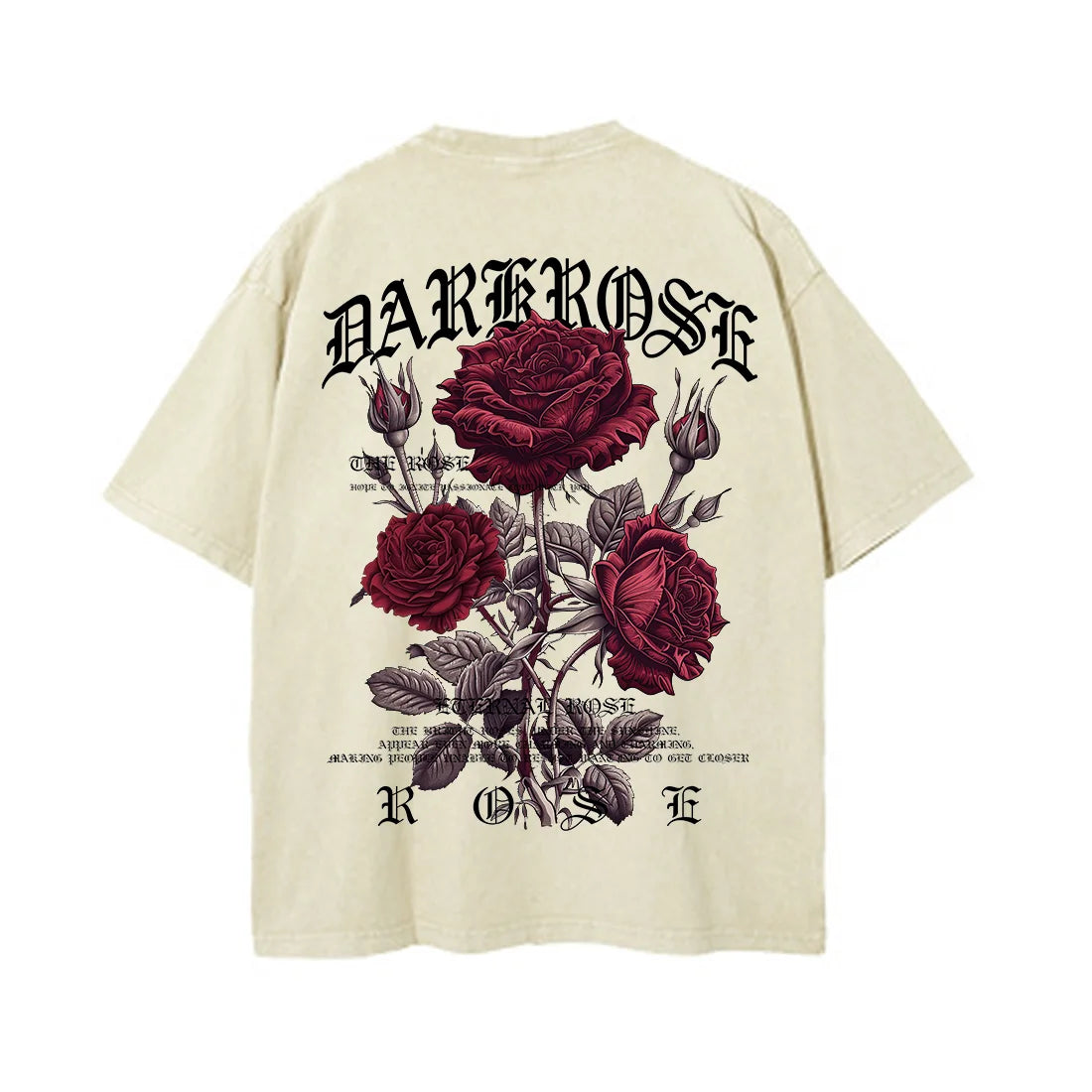 Red Roses Wrapped In Ribbons Printing Clothes Men Cotton Breathable Tee Clothes Oversized Casual Loose T-Shirts Short Sleeve
