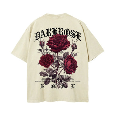 Red Roses Wrapped In Ribbons Printing Clothes Men Cotton Breathable Tee Clothes Oversized Casual Loose T-Shirts Short Sleeve