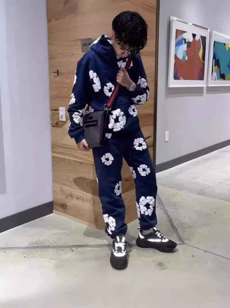 DENIM TEARS Men's Fashionable Printed Hoodie Foam Cotton Sports Suit European American Style Hot Selling New Arrival