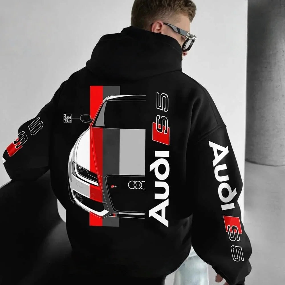 2025 Audi's Latest Autumn and Winter Racing Adult Hoodie Printed Fashionable and Comfortable Shopping Casual Sports Hoodie MOTO