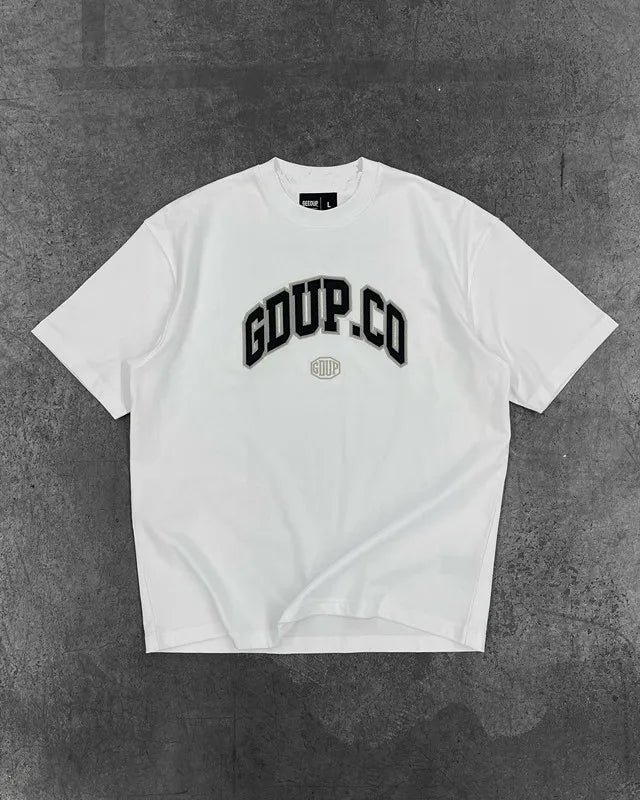 High Street Harajuku Letter Print Oversized T-shirt Men Hip Hop Retro Casual Streetwear Women Summer Cotton Round Collar Top