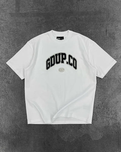 High Street Harajuku Letter Print Oversized T-shirt Men Hip Hop Retro Casual Streetwear Women Summer Cotton Round Collar Top