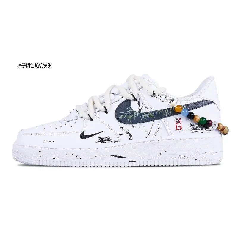[Custom Male Jie Jun]Nike Air Force 1 Town Festival Lord Anti-Slip Wear-Resistant Low-Top Skateboard Shoes Men's White