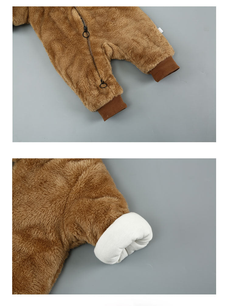 hooded cotton baby onesie brown size 66cm  hooded cotton baby onesie brown size 73cm  hooded cotton baby onesie beige size 80cm  hooded cotton baby onesie beige size 90cm  hooded cotton baby onesie gray size 100cm