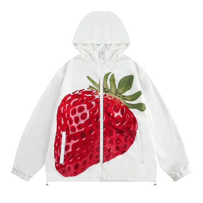Strawberry Printed Sun Protection Clothing For Men And Women
