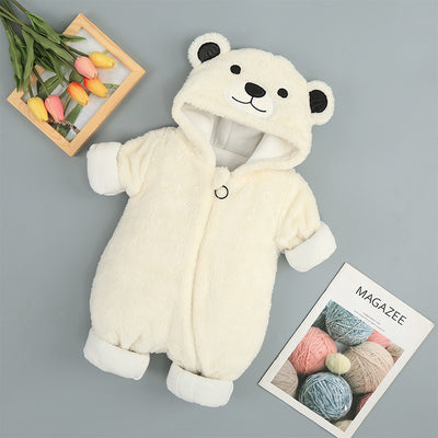 hooded cotton baby onesie brown size 66cm  hooded cotton baby onesie brown size 73cm  hooded cotton baby onesie beige size 80cm  hooded cotton baby onesie beige size 90cm  hooded cotton baby onesie gray size 100cm